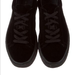 Black suede platform sneakers